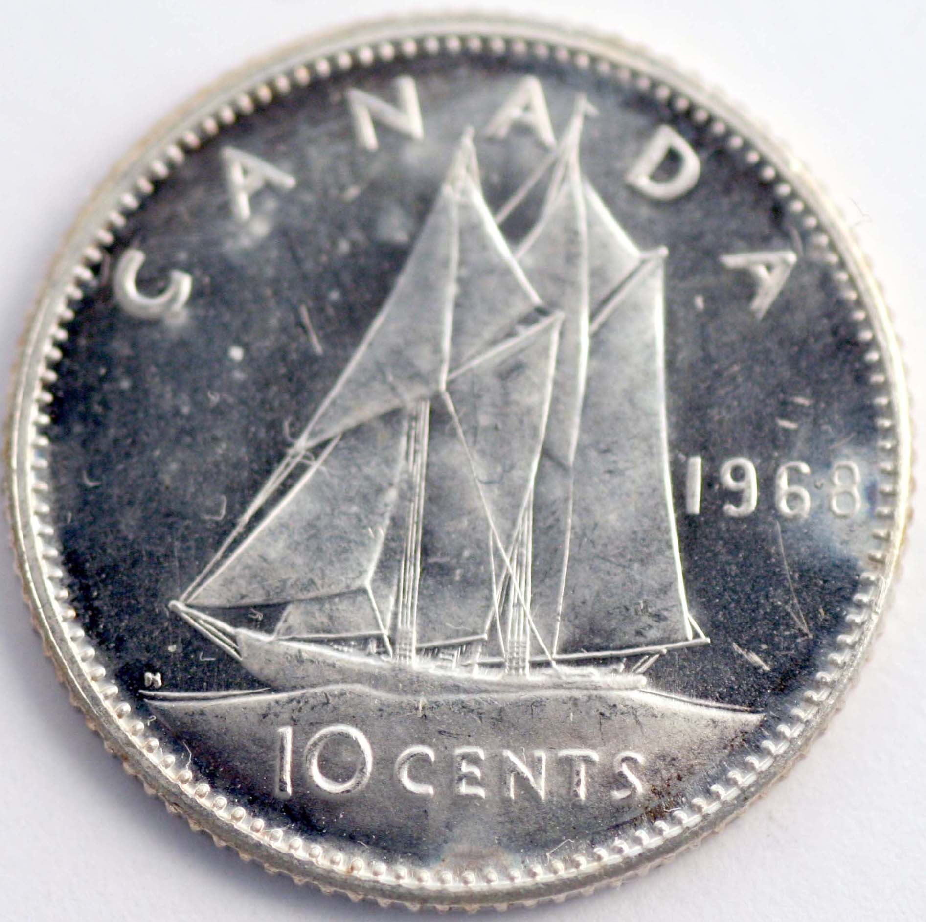 1968 10 Cents Silver USA Struck 6533 Reverse